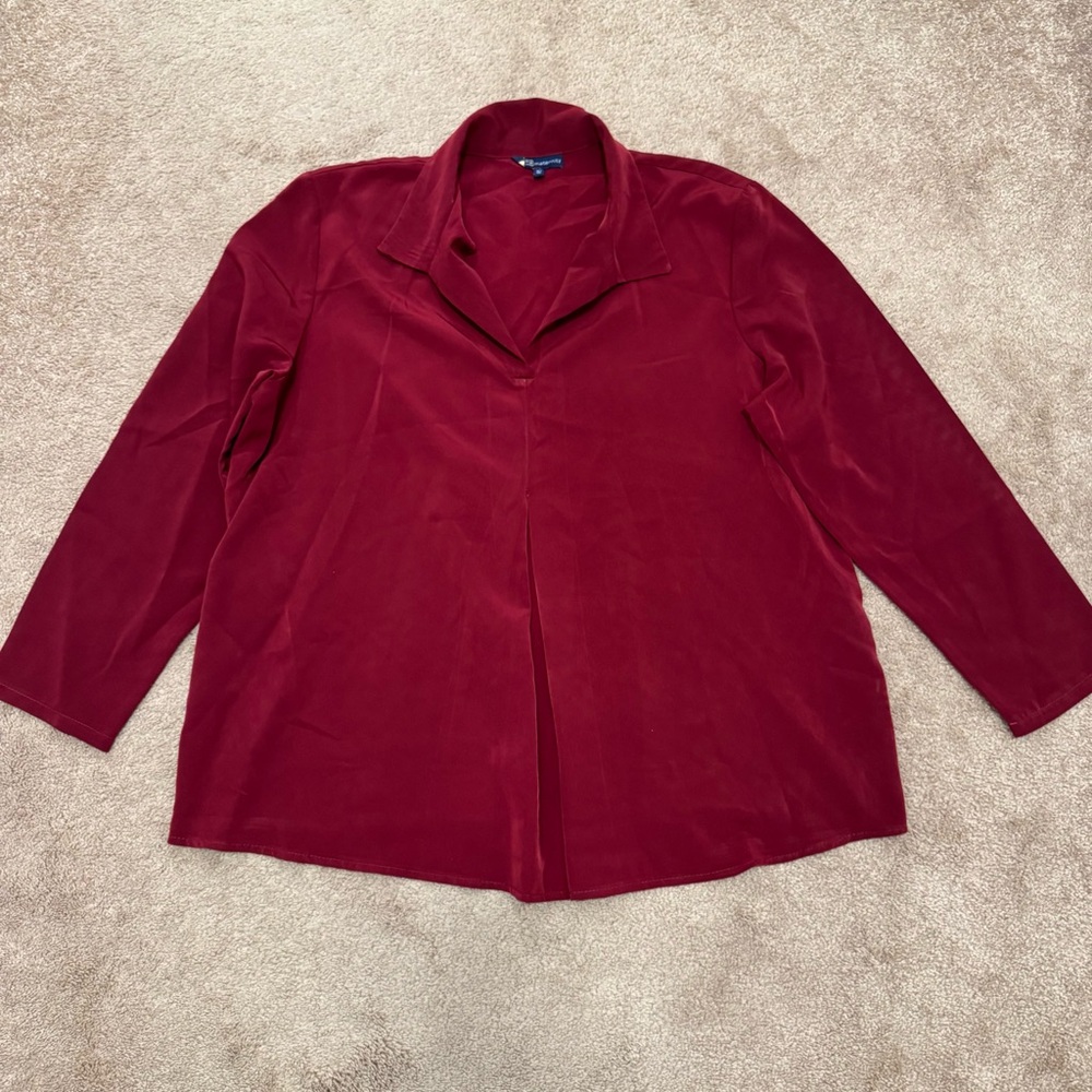 Thyme Maternity Rich Red Maternity Top Size XL